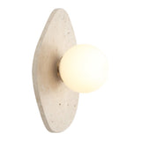Coral 12" Modern Minimalist 1-Light Ovoid Travertine LED Wall Sconce