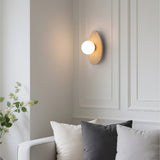 Coral 12" Modern Minimalist 1-Light Ovoid Travertine LED Wall Sconce