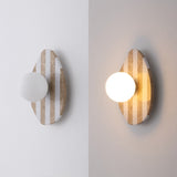 Coral 12" Modern Minimalist 1-Light Ovoid Travertine LED Wall Sconce