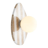 Coral 12" Modern Minimalist 1-Light Ovoid Travertine LED Wall Sconce