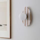Coral 12" Modern Minimalist 1-Light Ovoid Travertine LED Wall Sconce