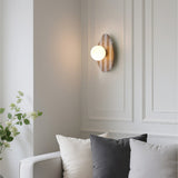 Coral 12" Modern Minimalist 1-Light Ovoid Travertine LED Wall Sconce