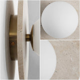 Coral 12" Modern Minimalist 1-Light Ovoid Travertine LED Wall Sconce