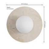Coral 12" Modern Minimalist 1-Light Ovoid Travertine LED Wall Sconce