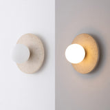 Coral 12" Modern Minimalist 1-Light Ovoid Travertine LED Wall Sconce