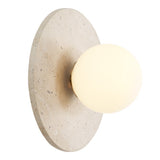 Coral 12" Modern Minimalist 1-Light Ovoid Travertine LED Wall Sconce