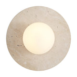 Coral 12" Modern Minimalist 1-Light Ovoid Travertine LED Wall Sconce