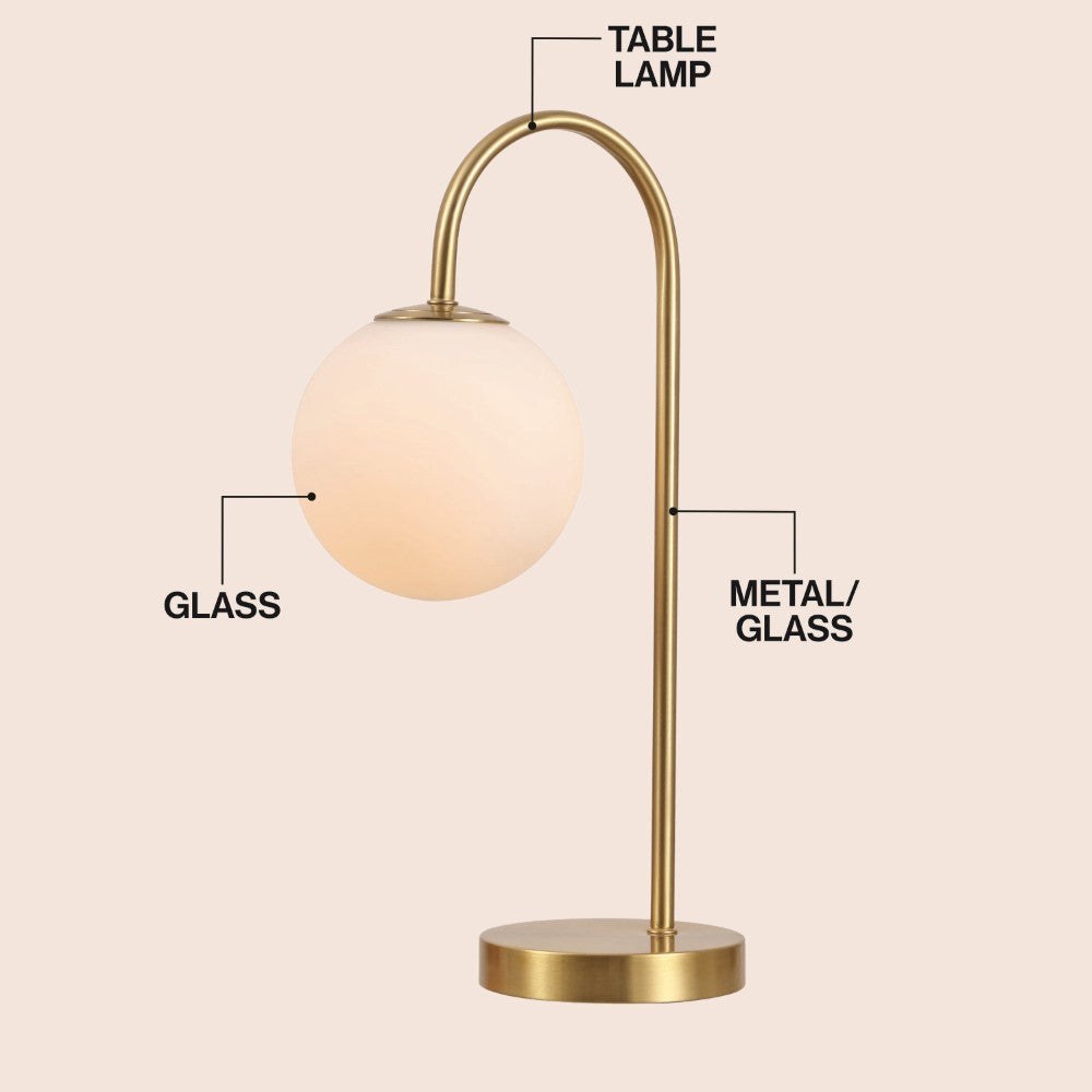 Miller 18.25" Iron/Glass Minimalist Mid-Century Globe LED Table Lamp