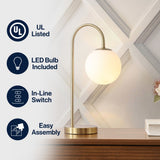 Miller 18.25" Iron/Glass Minimalist Mid-Century Globe LED Table Lamp