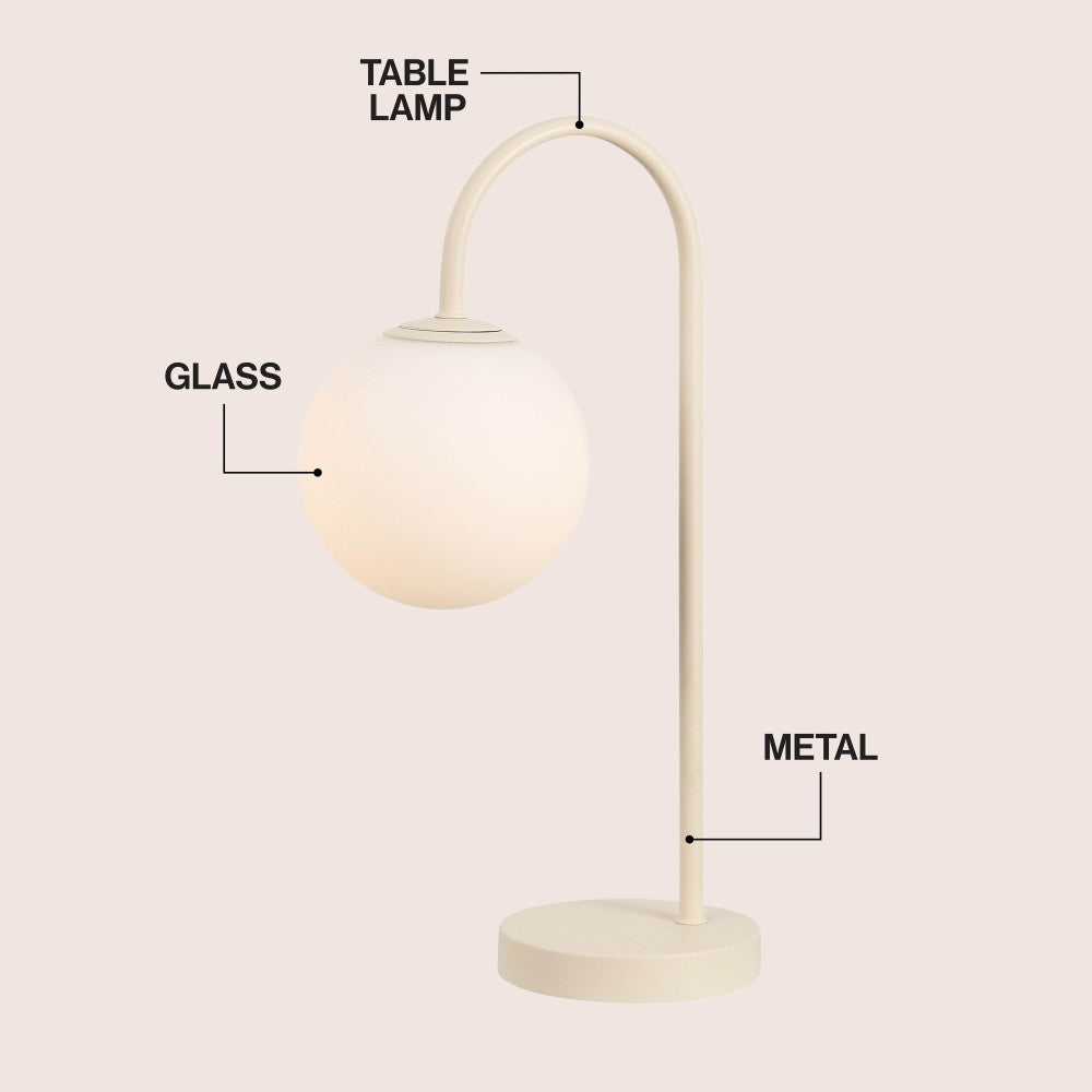 Miller 18.25" Iron/Glass Minimalist Mid-Century Globe LED Table Lamp