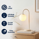 Miller 18.25" Iron/Glass Minimalist Mid-Century Globe LED Table Lamp