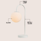 Miller 18.25" Iron/Glass Minimalist Mid-Century Globe LED Table Lamp
