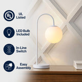 Miller 18.25" Iron/Glass Minimalist Mid-Century Globe LED Table Lamp