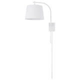 Solaris 22.5" Mid-Century Modern Plug-In or Hardwired Iron LED Gooseneck Swing Arm Wall Sconce with Pull-Chain and USB Charging Port