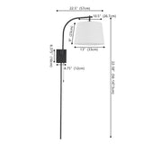 Solaris 22.5" Mid-Century Modern Plug-In or Hardwired Iron LED Gooseneck Swing Arm Wall Sconce with Pull-Chain and USB Charging Port