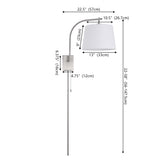 Solaris 22.5" Mid-Century Modern Plug-In or Hardwired Iron LED Gooseneck Swing Arm Wall Sconce with Pull-Chain and USB Charging Port
