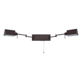 Davis Farmhouse Industrial Single Swing Arm Plug-In or Hardwired Iron LED Wall Sconce with Pull-Chain
