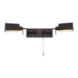 Davis Farmhouse Industrial Single Swing Arm Plug-In or Hardwired Iron LED Wall Sconce with Pull-Chain