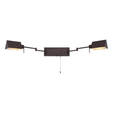 Davis Farmhouse Industrial Single Swing Arm Plug-In or Hardwired Iron LED Wall Sconce with Pull-Chain