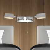 Davis Farmhouse Industrial Single Swing Arm Plug-In or Hardwired Iron LED Wall Sconce with Pull-Chain
