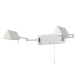 Davis Farmhouse Industrial Single Swing Arm Plug-In or Hardwired Iron LED Wall Sconce with Pull-Chain