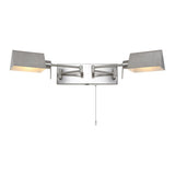 Davis Farmhouse Industrial Single Swing Arm Plug-In or Hardwired Iron LED Wall Sconce with Pull-Chain