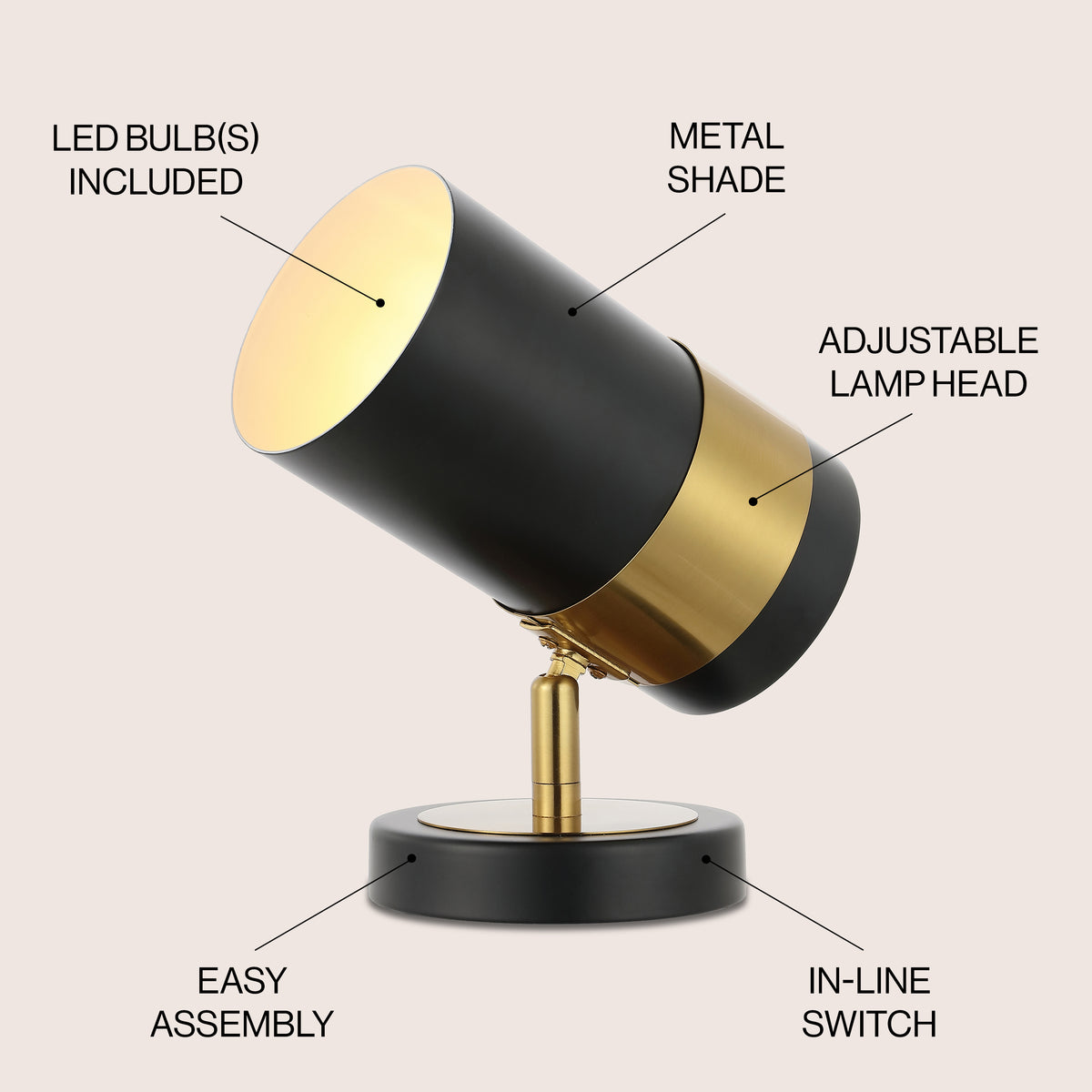 Trade 9.25" Modern Industrial Iron Adjustable Indoor LED Floor Spotlight