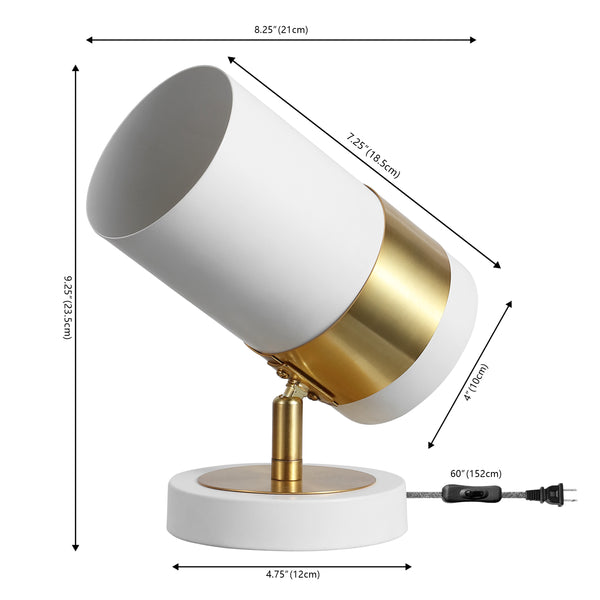 Dimension Image White/Brass Gold (Set of 2)