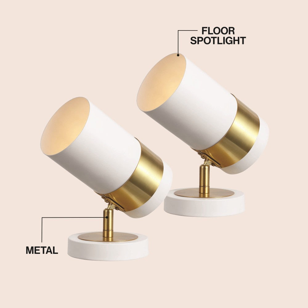 Trade 9.25" Modern Industrial Iron Adjustable Indoor LED Floor Spotlight