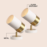 Trade 9.25" Modern Industrial Iron Adjustable Indoor LED Floor Spotlight