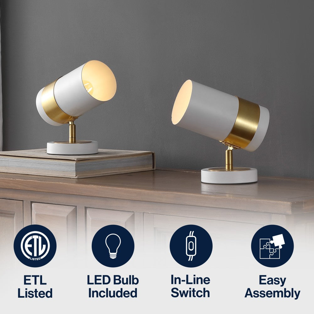 Trade 9.25" Modern Industrial Iron Adjustable Indoor LED Floor Spotlight