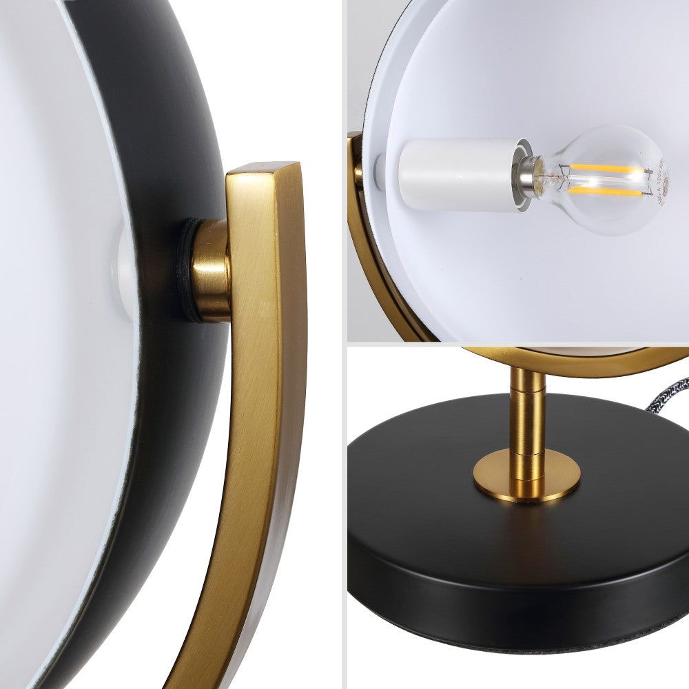 Brian 12" Vintage Classic Metal/Acrylic Adjustable Orb LED Floor Spotlight