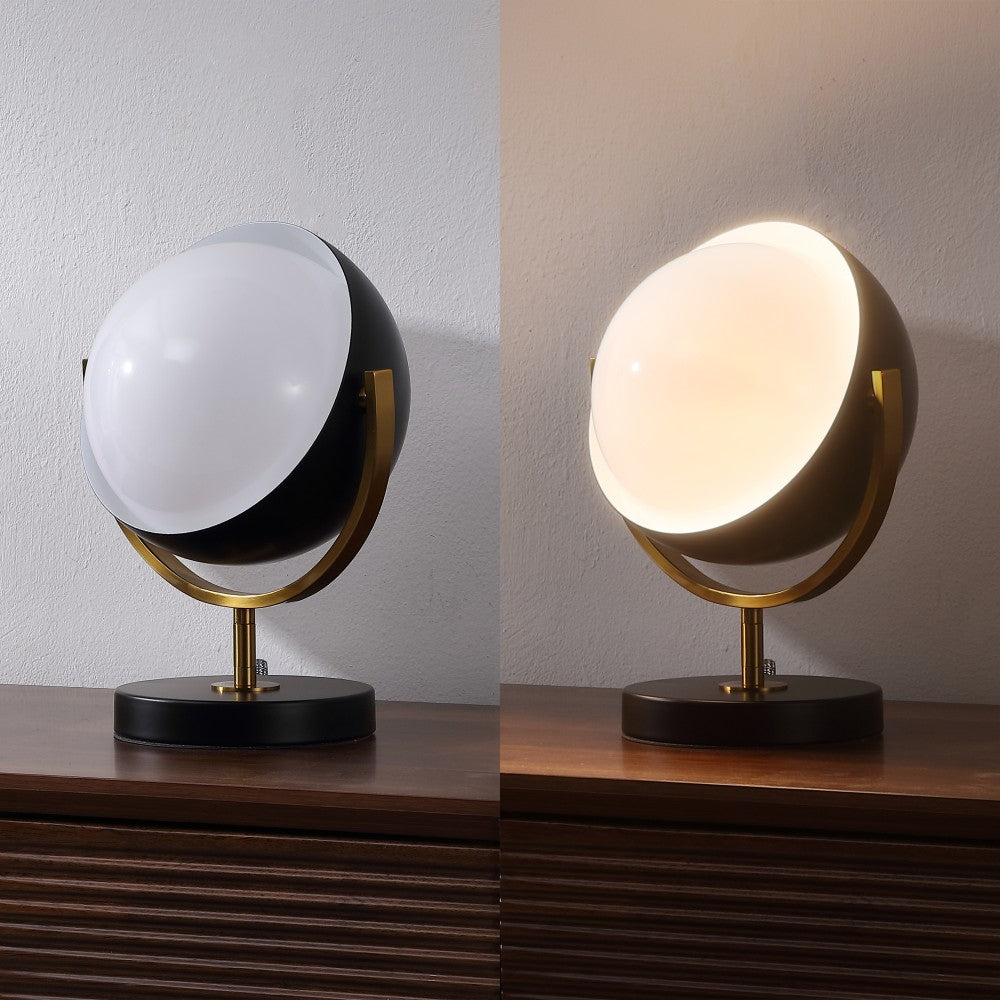 Brian 12" Vintage Classic Metal/Acrylic Adjustable Orb LED Floor Spotlight