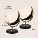 Brian 12" Vintage Classic Metal/Acrylic Adjustable Orb LED Floor Spotlight