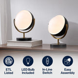 Brian 12" Vintage Classic Metal/Acrylic Adjustable Orb LED Floor Spotlight