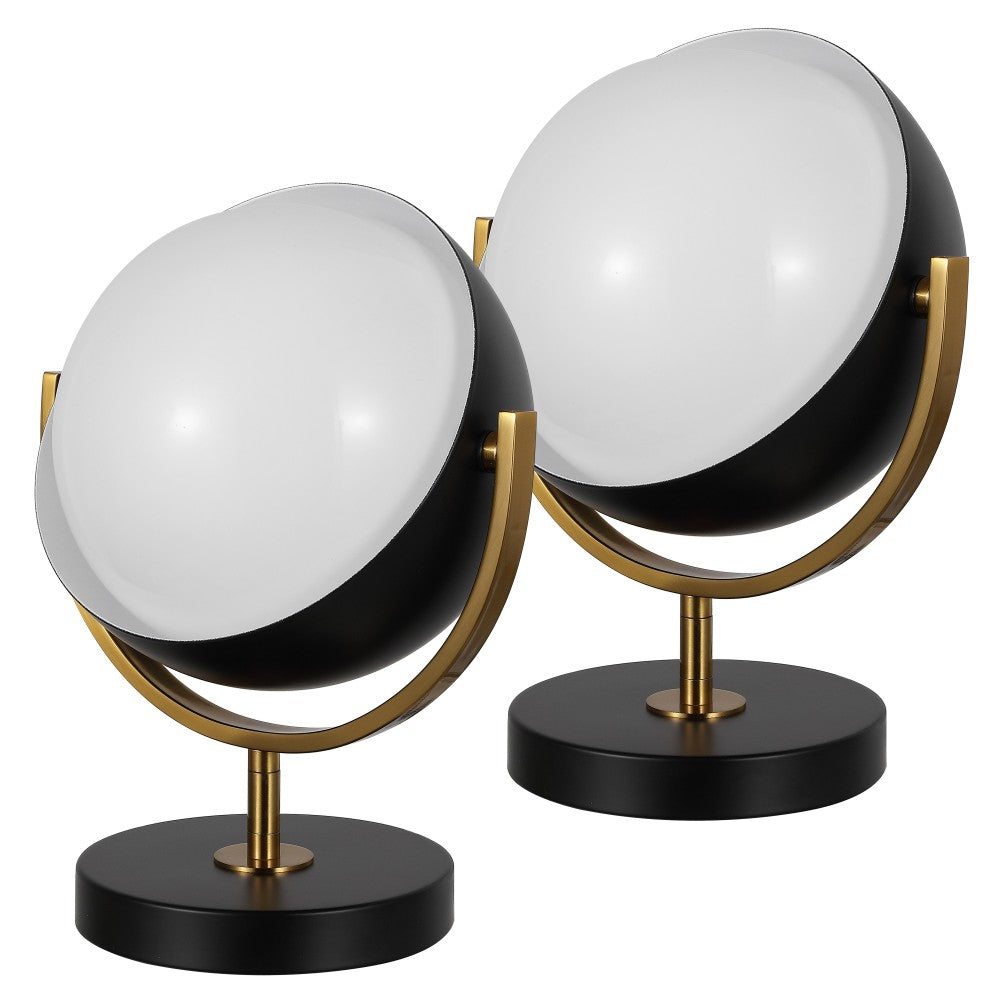 Brian 12" Vintage Classic Metal/Acrylic Adjustable Orb LED Floor Spotlight