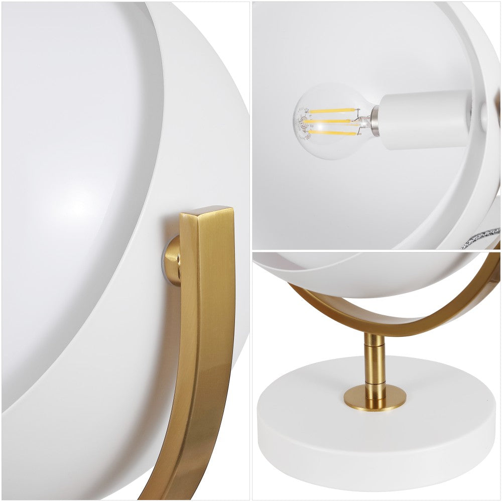 Brian 12" Vintage Classic Metal/Acrylic Adjustable Orb LED Floor Spotlight