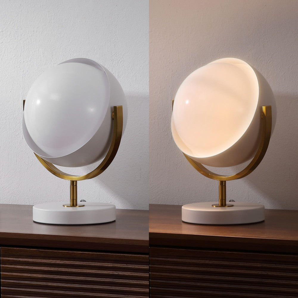 Brian 12" Vintage Classic Metal/Acrylic Adjustable Orb LED Floor Spotlight