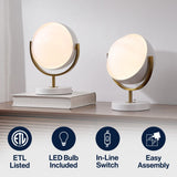 Brian 12" Vintage Classic Metal/Acrylic Adjustable Orb LED Floor Spotlight