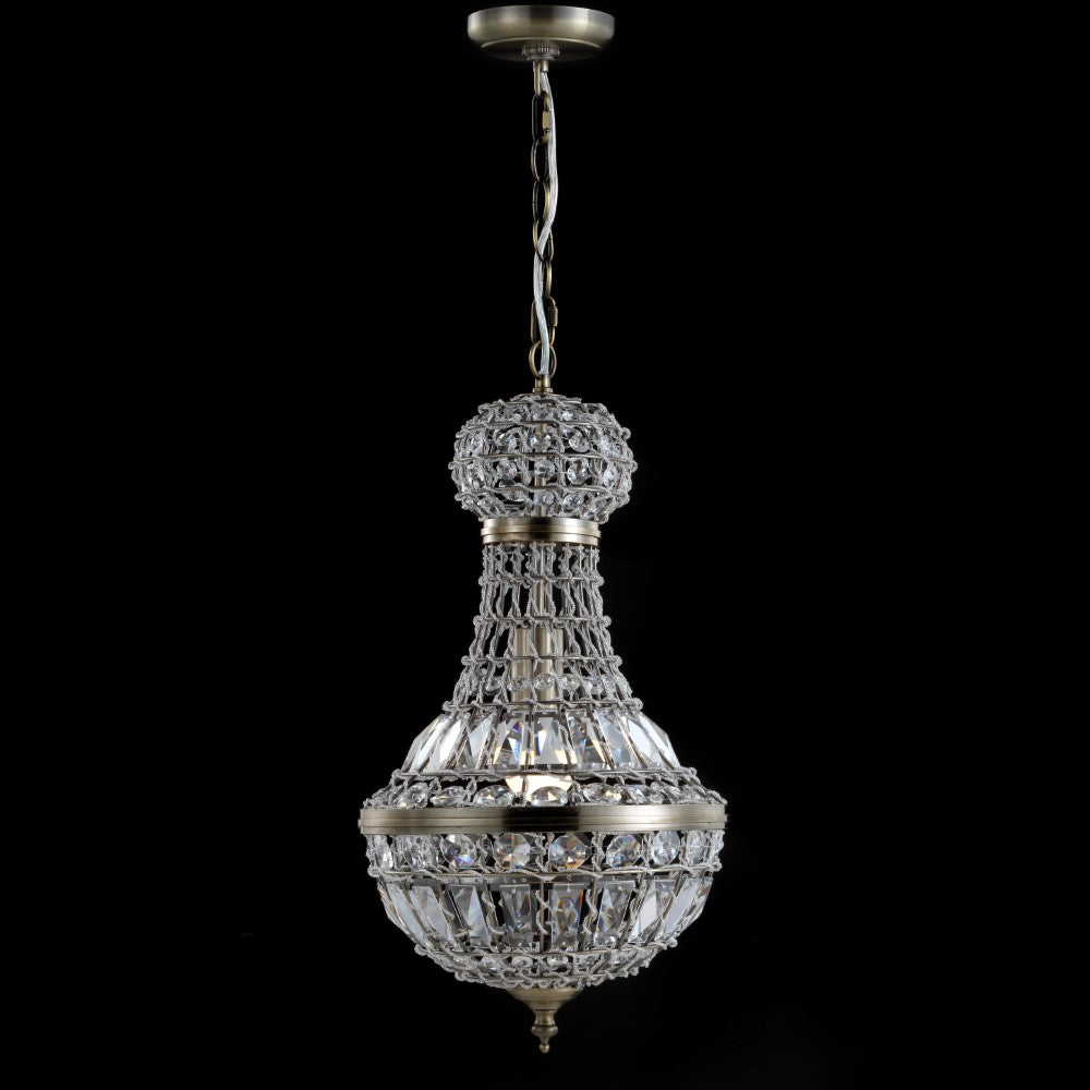 Breanna Crystal/Metal Empire LED Pendant