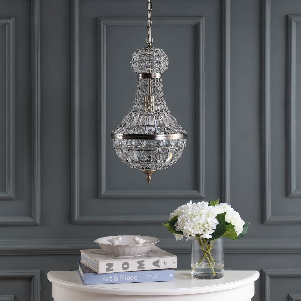 Breanna Crystal/Metal Empire LED Pendant