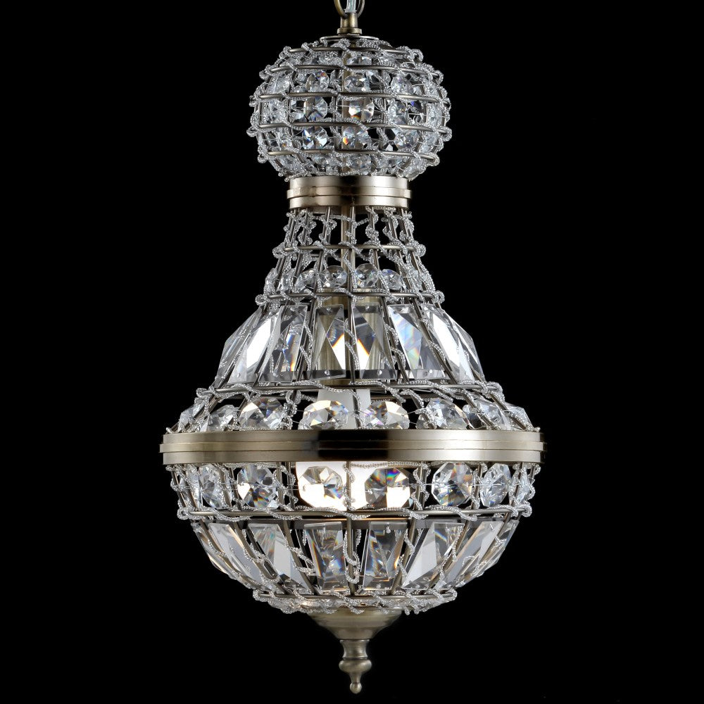 Breanna Crystal/Metal Empire LED Pendant
