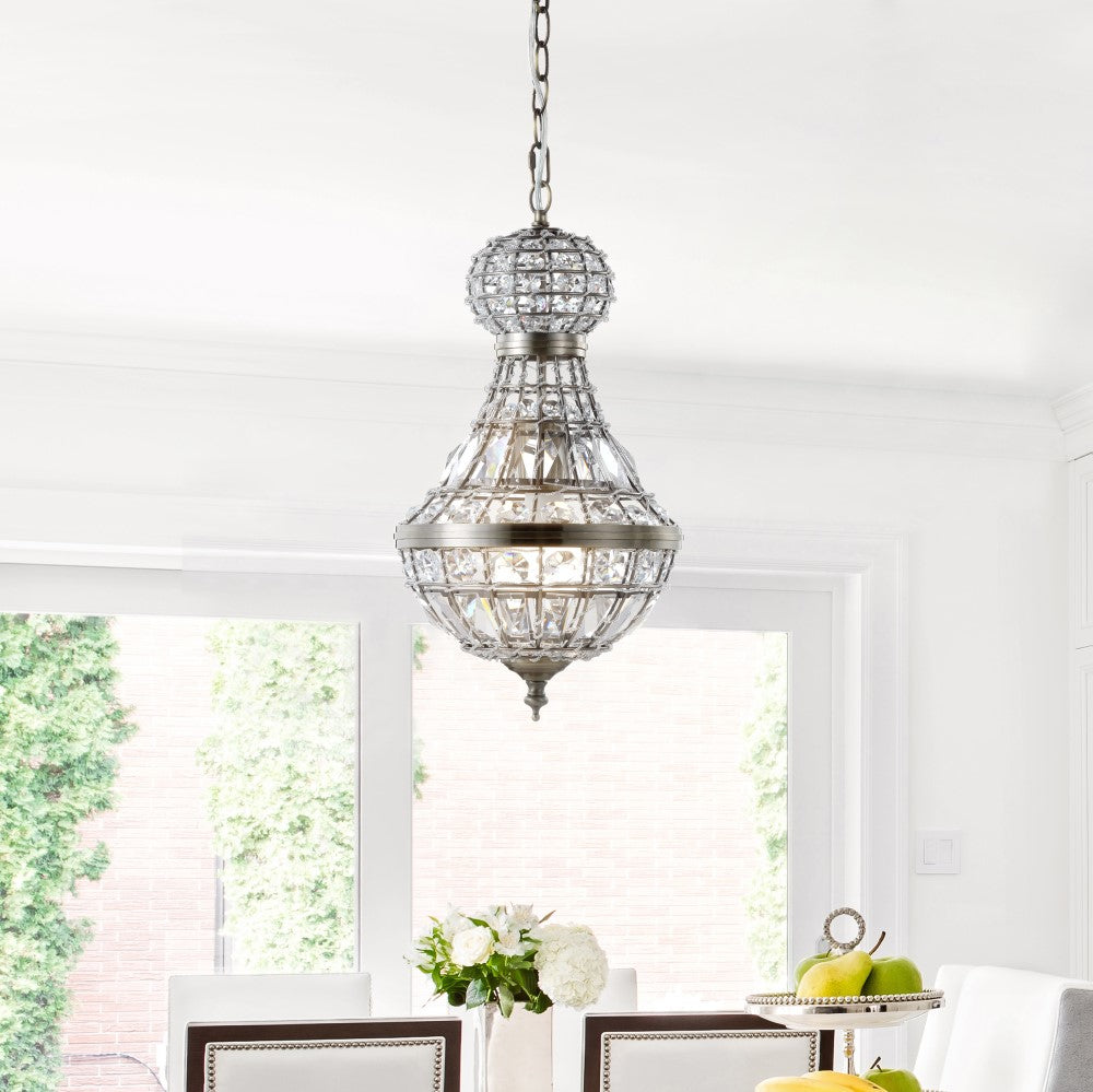 Breanna Crystal/Metal Empire LED Pendant
