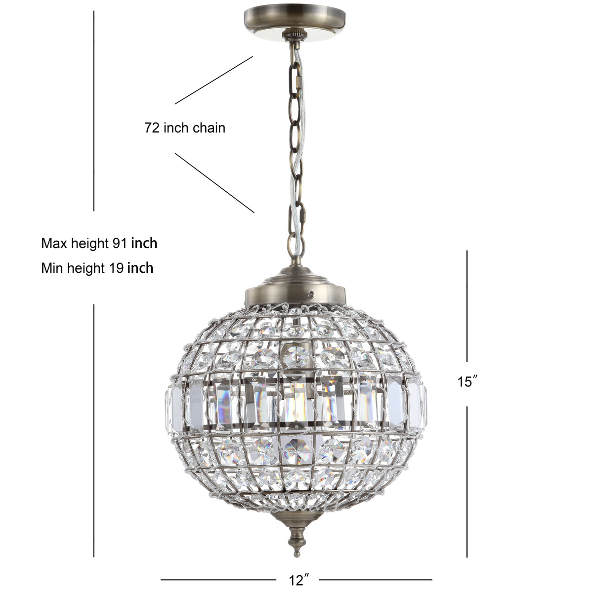 Melania Crystal/Metal LED Pendant