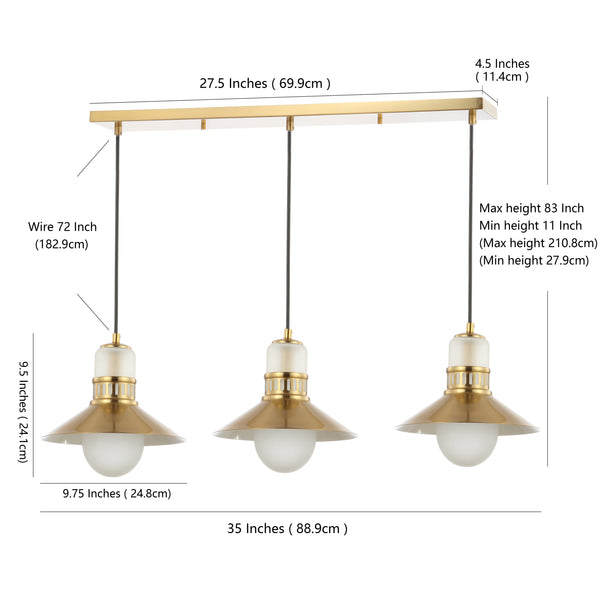 Dimension Image Brass Gold / 3-Light Linear