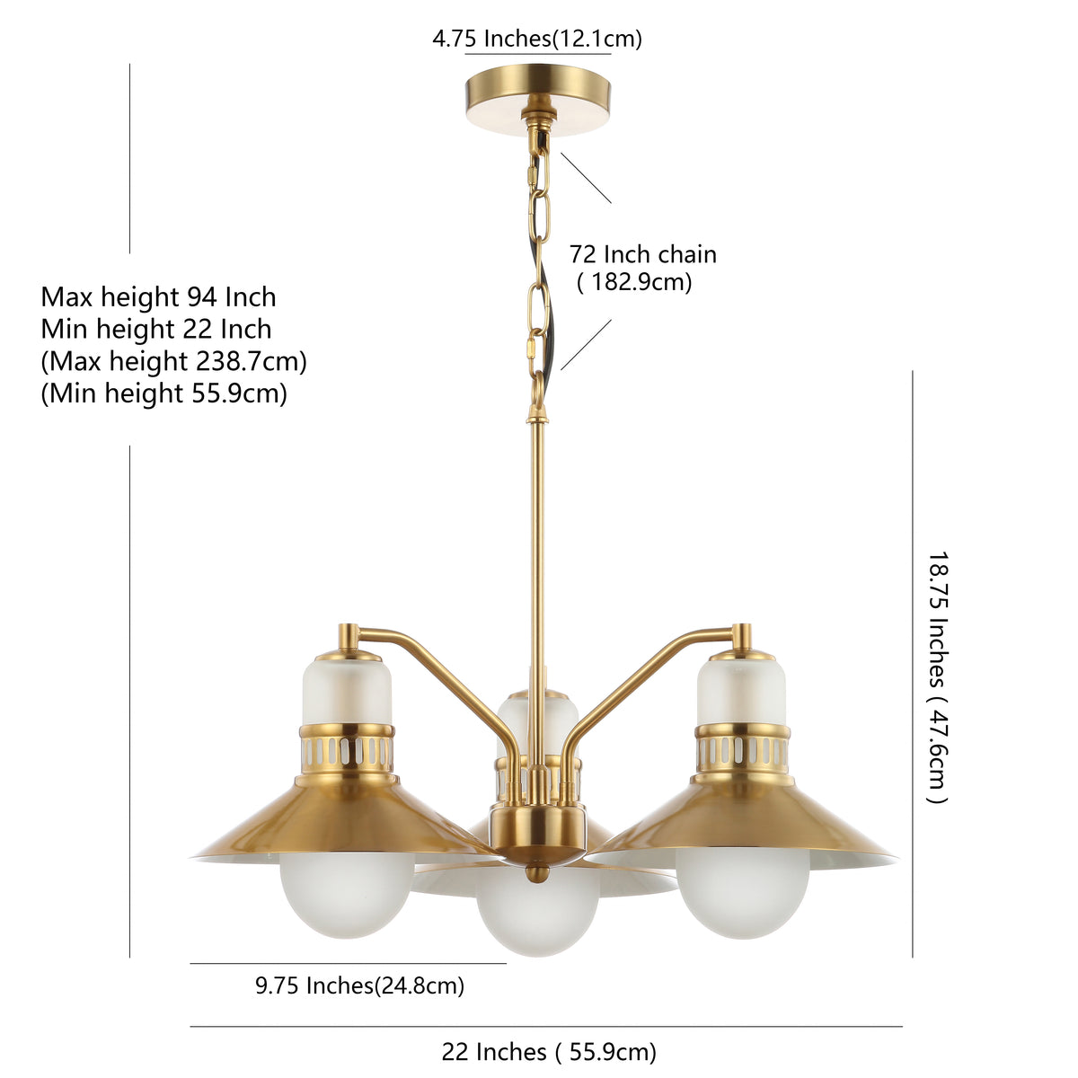 Sandburg Adjustable Iron/Glass Retro Hurricane LED Pendant