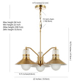 Sandburg Adjustable Iron/Glass Retro Hurricane LED Pendant