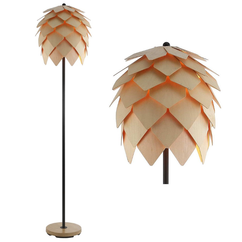 Martines 63" Pinecone Wood/Metal LED Floor Lamp
