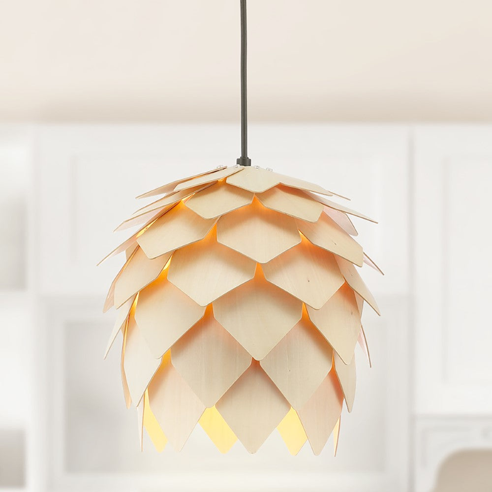 Congo 11.75" Pinecone Wood LED Pendant