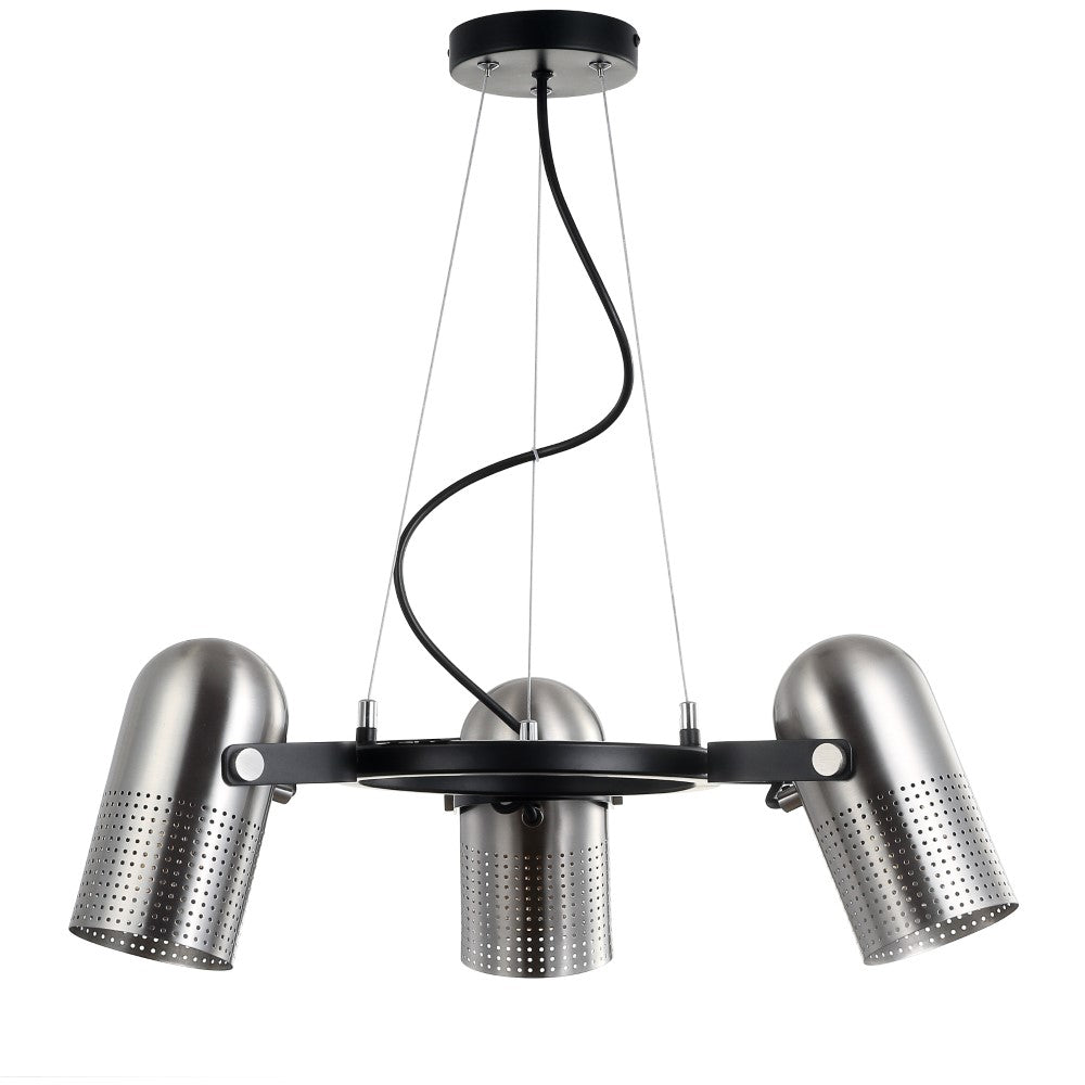 Ostrich 22" 3-Light Adjustable Metal LED Chandelier
